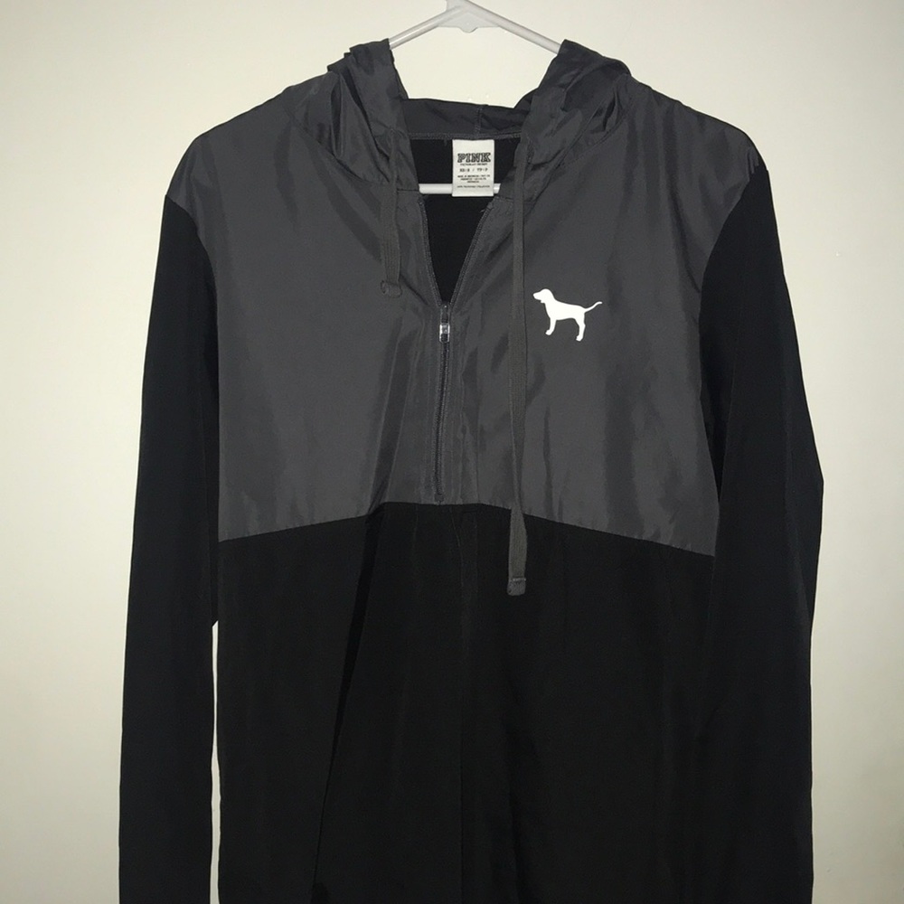 Pink half zip windbreaker
